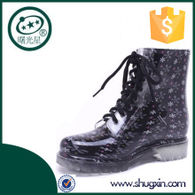 flor decorativa feminina, tornozelo, salto alto, exclusivo, melhor venda novas botas de chuva em pvc B-817